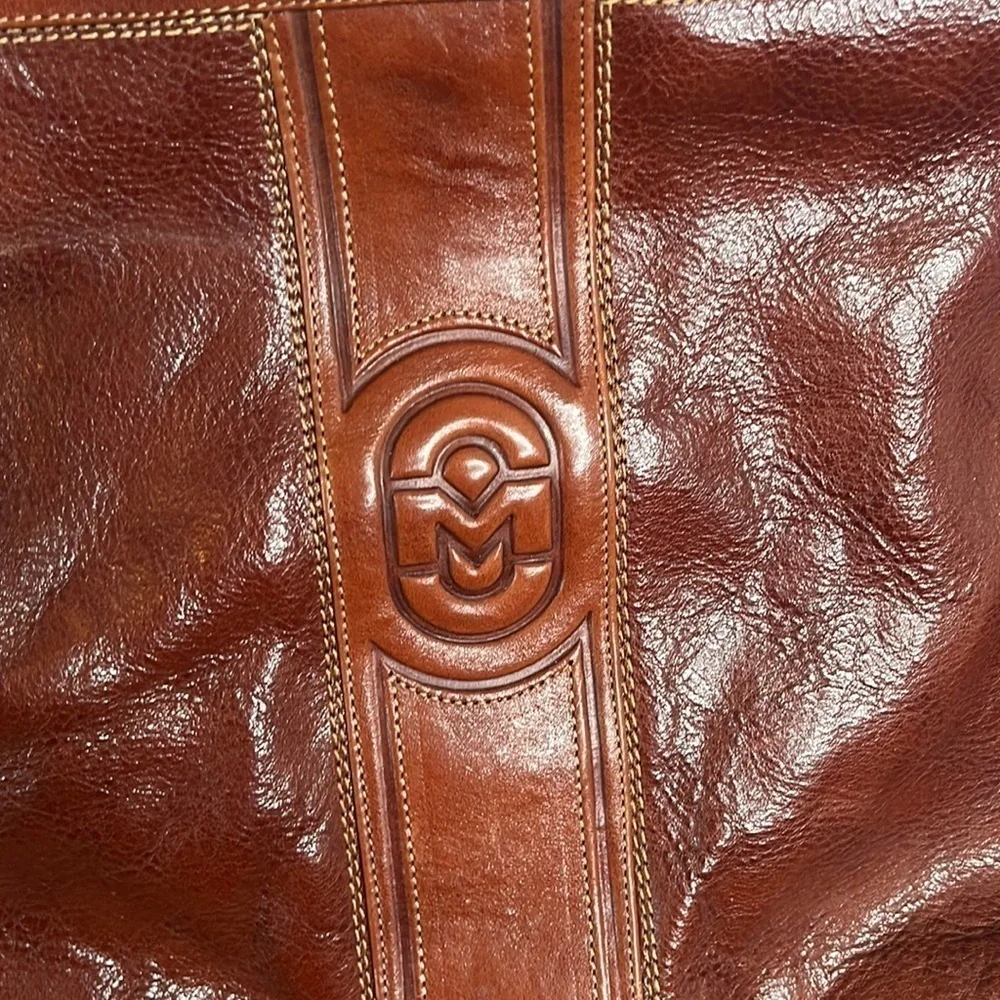 Marino Orlandi Large Leather Satchel Tote Bag Made in Italy. BRN3594D
